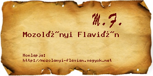 Mozolányi Flavián névjegykártya